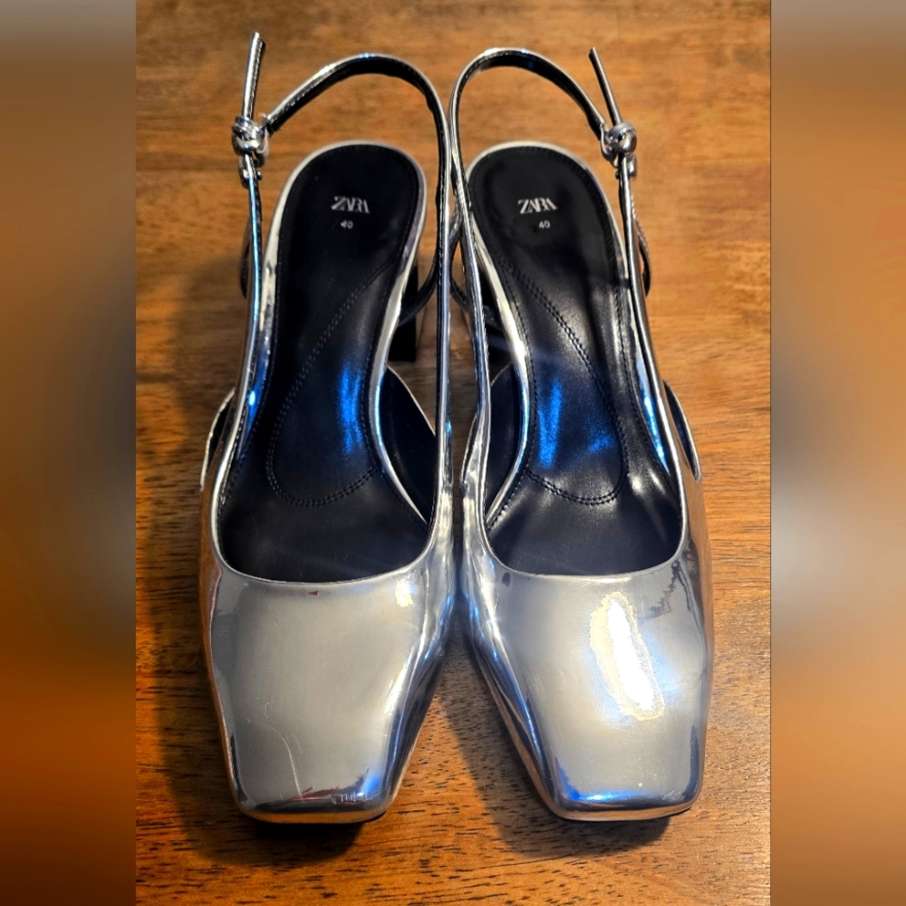 ZARA Silver Pumps
